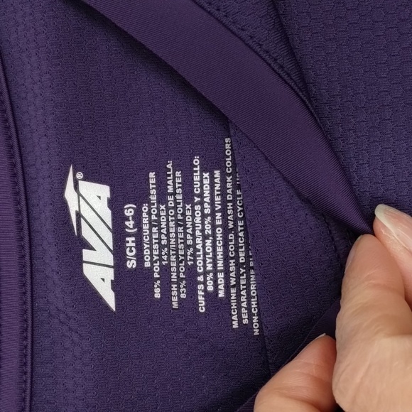 Avia dark purple athletic top size small 4/6 short sleeve - Picture 8 of 8